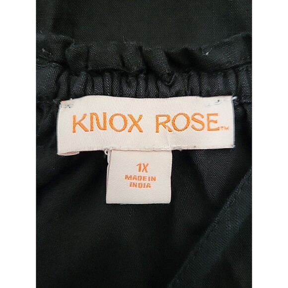 Knox Rose Women's XL Woven Black Halter Tank Top Hippie Boho Loose Flowy - Picture 6 of 8